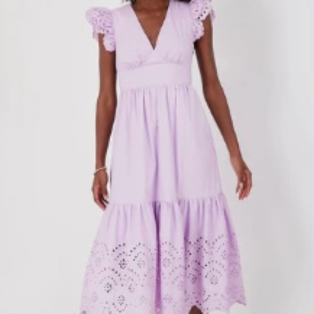 Tuckernuck Lavender Eyelet Midi Dress